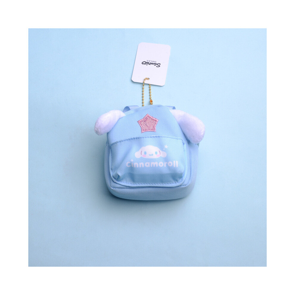 (Cinnamon) Melody Sanrio Kuromi Cinnamoroll Mini Backpack Pendant Plush Bag Ear Design Brown