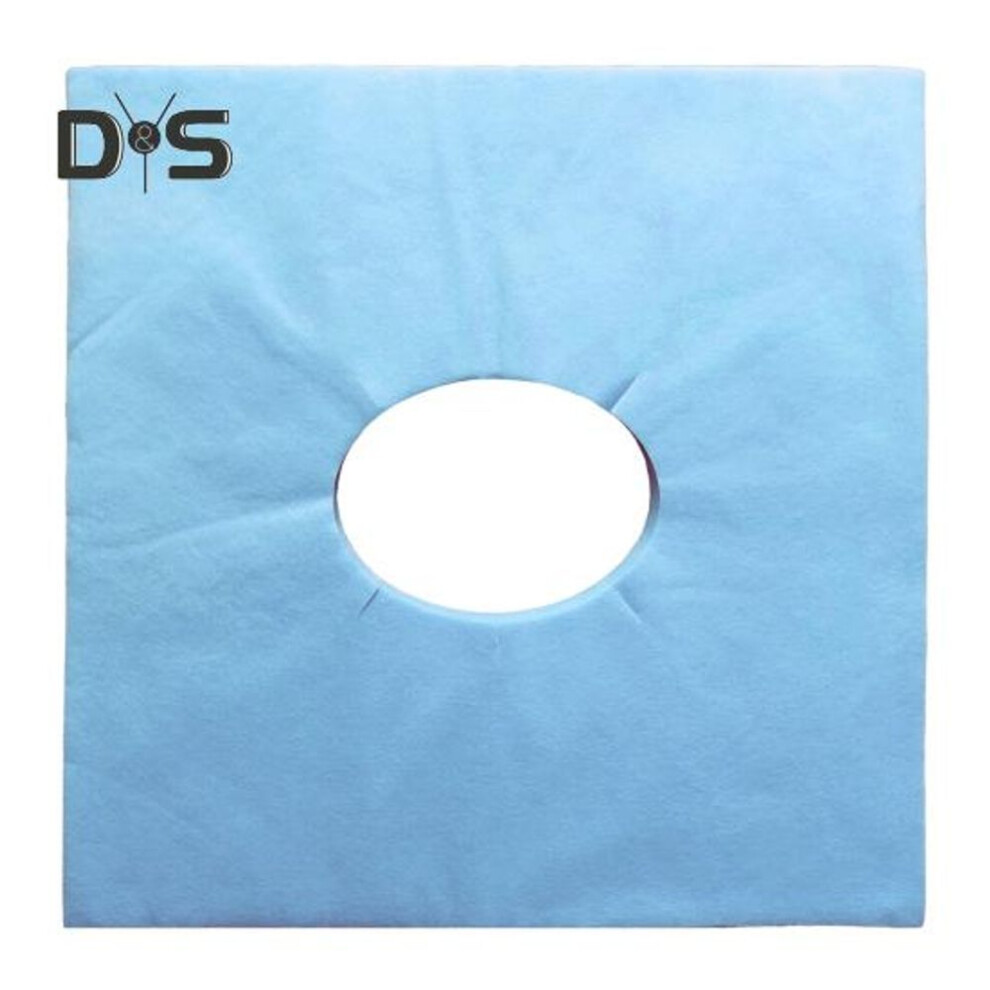 (blue, B) 100 Pcs Disposable Headrest Covers Face Rest Covers Massage Bed Hole Pad Non-woven Cloth Headrest Cover For Salon Headrest Massage Tables Chairs