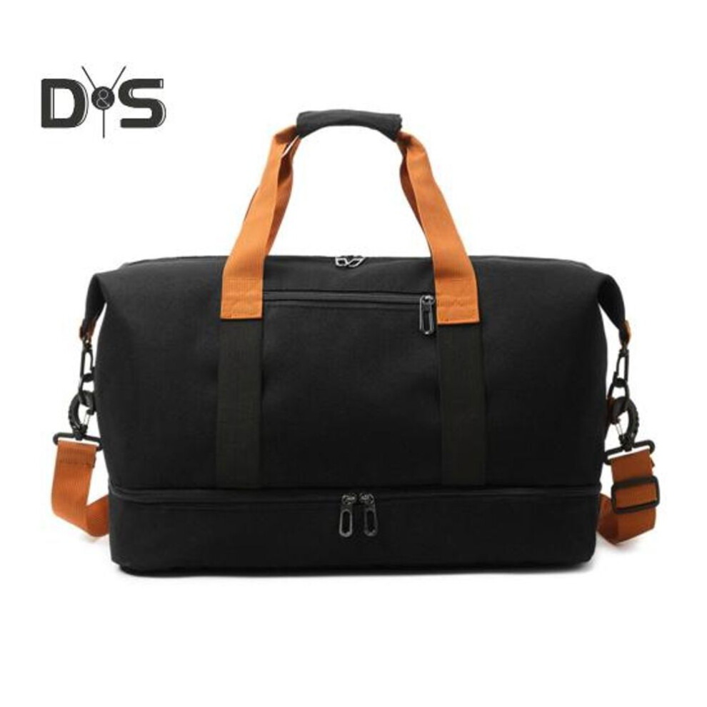 (black) Travel Bag Dry And Wet Separation Storage Expandable Compartment Large Capacity Adjustable Strap Carry-on Duffel Gym Beach Business Package Bag
