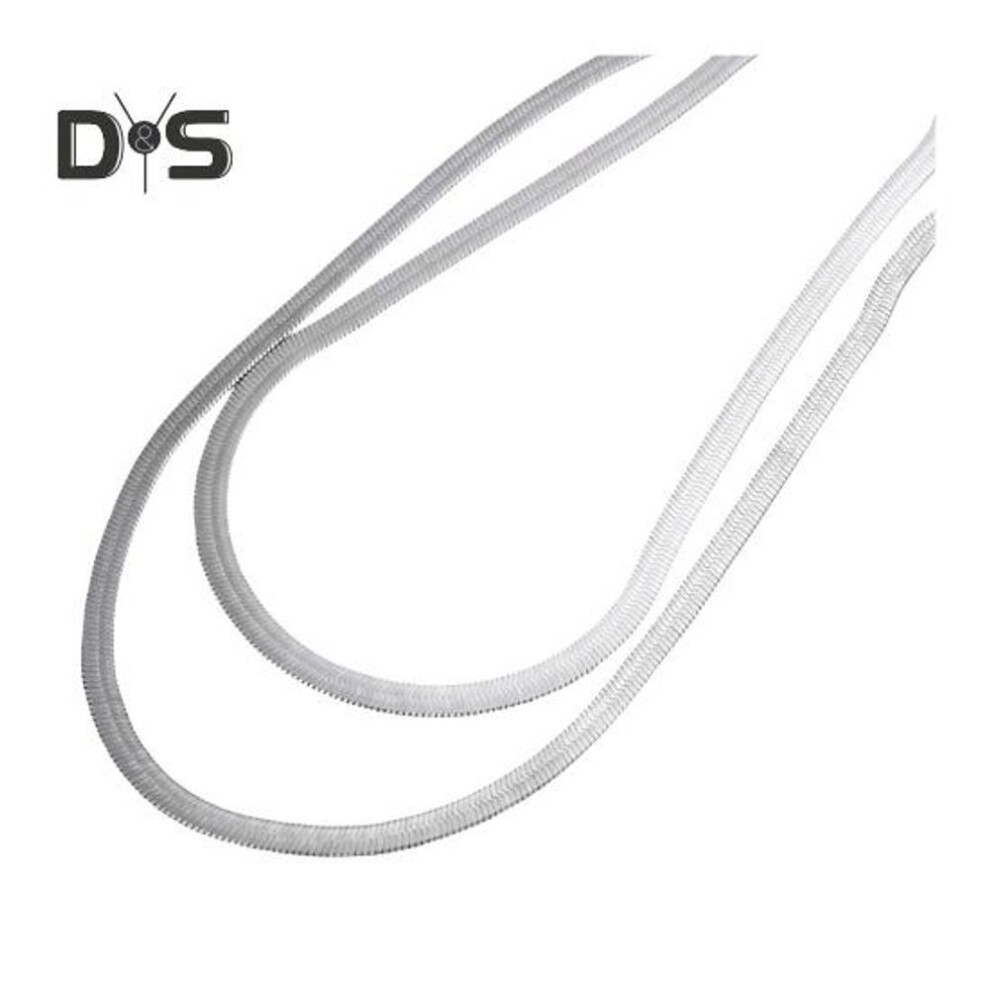 (silver) Women Choker Necklace Multi Layer Flat Snake Bone Necklace Adjustable Extended Chain Choker Necklace Jewelry Accessories