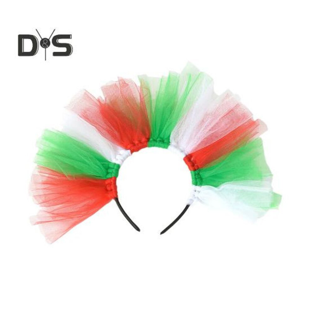 (red,white) Mardi Gras Glitter Headband For Women Carnival Hairband Costume Accessories Mesh Hair Clip Headpiece For Women Children