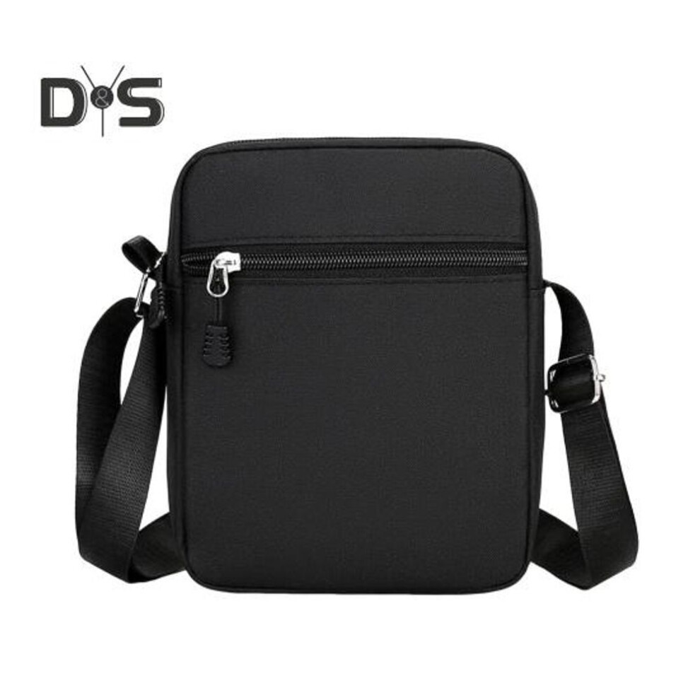 Men Crossbody Bag with Partition Pockets Zipper Closure Solid Color Shoulder Bag Adjustable Strap Commuting Shopping Travel Mini Bag