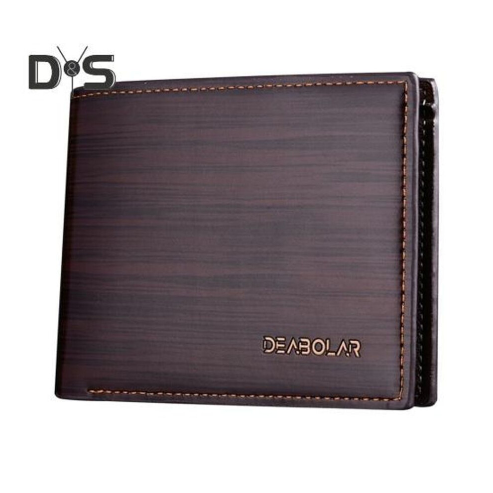 (dark coffee) Men Wallet Solid Color Large Capacity Business Style Multiple Slot Large Capacity With Metal Label Firm Sticthing Portable Credit Card Id Card Holder