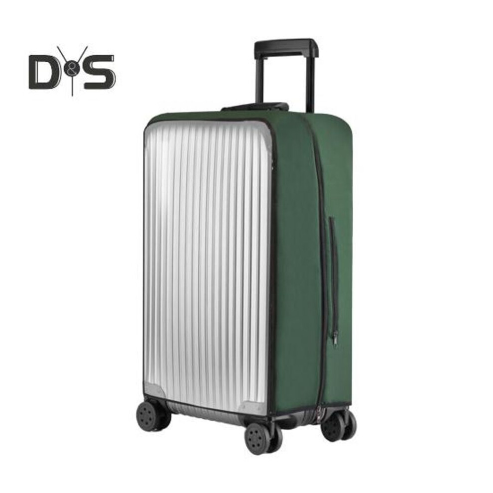 (dark green, 24Inch) Protective Case Smooth Zipper Closure Thickened Elastic Fabric Waterproof 20/24/28/30 Trunk Cover Inch Impact Resistant Luggage Wrap Protector