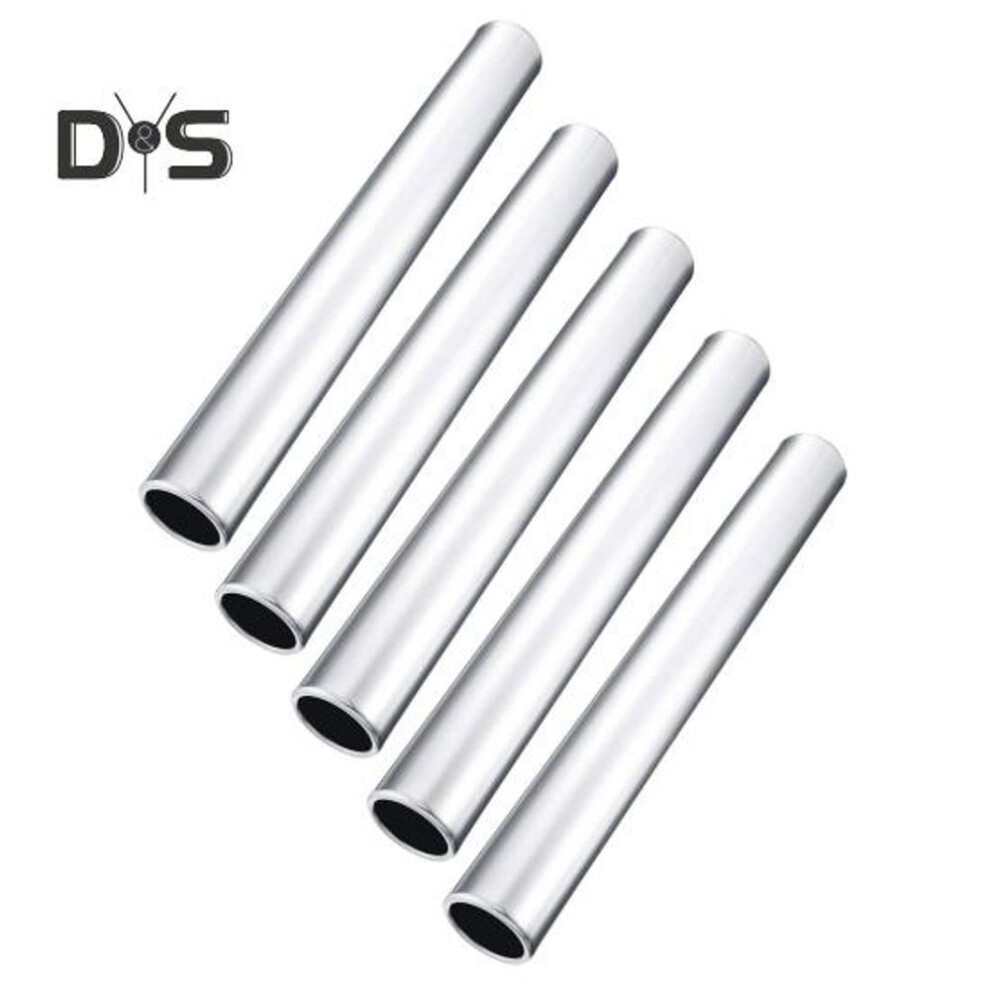 (silver) 5 Pcs Aluminum Track Field Relay Batons Field Race Batons Running Race Team Equipment For Students Athletes Office Outdoor Sports Practice