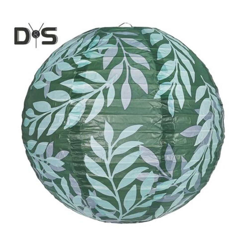 (dark green) Chinese Japanese Paper Lanterns Green Olive Leaf Hanging Lanterns for Boho Wedding Birthday Party Bridal Showers Decor