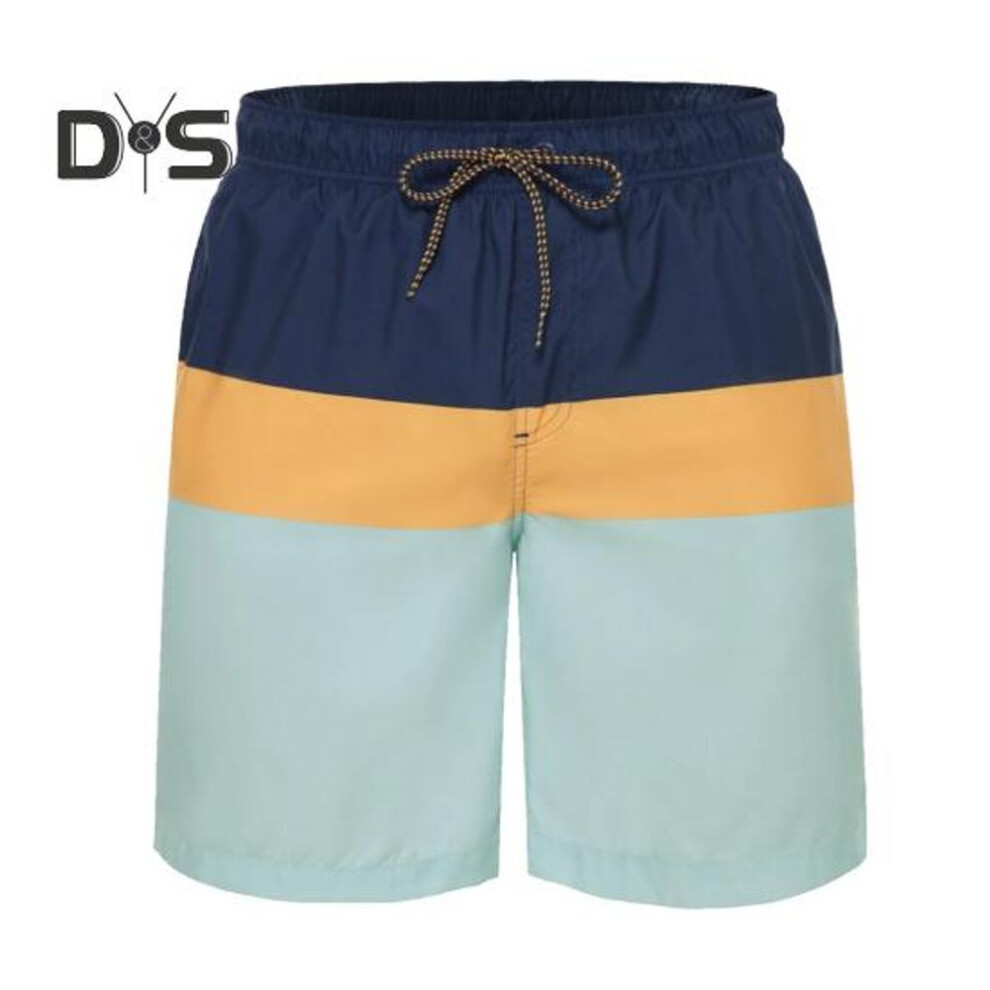 (yellow, S) Men Shorts 3D Printing Design Elastic Waist Breathable Quick Dry Stretch Swim Trunks Beach Shorts with Adjustable Drawstring