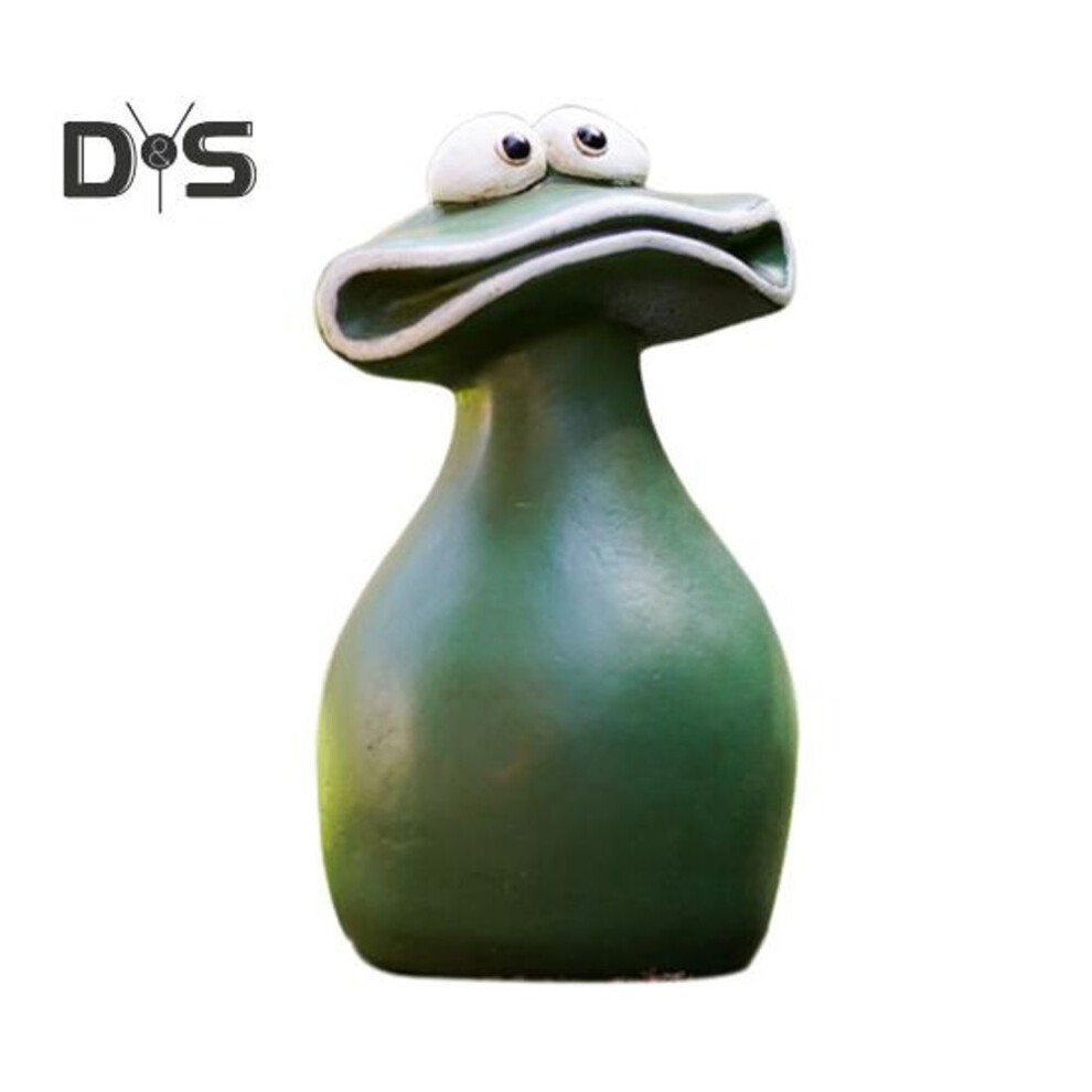 (green) Big Mouth Frog Figurine Resin Frog Family Ornament Waterproof Cartoon Frog Garden Statue For Outdoor Indoor Decor