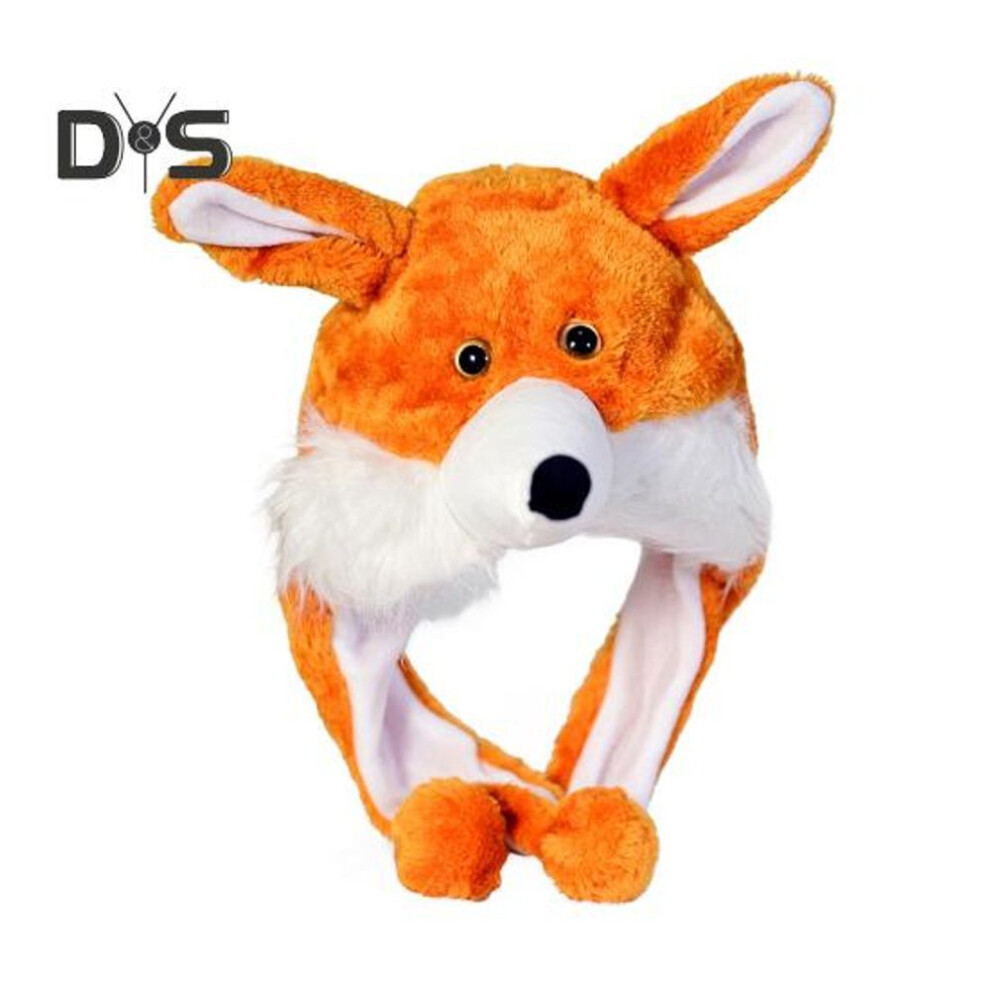 (as the picture, One Size I) Plush Animal Hat With Earmuffs For Kids Cartoon Rabbit/frog/duck Cosplay Cap Winter Warm Headgear For Halloween Christmas