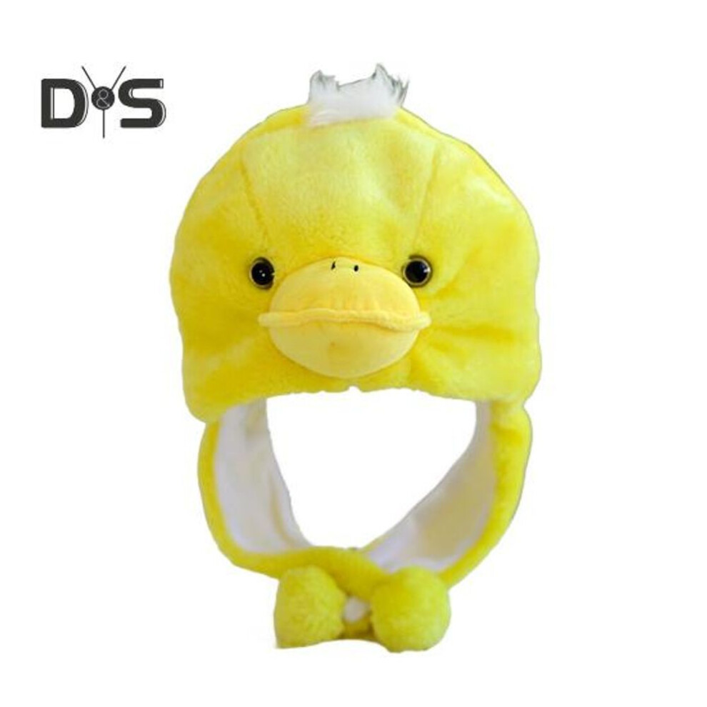 (as the picture, One Size M) Plush Animal Hat With Earmuffs For Kids Cartoon Rabbit/frog/duck Cosplay Cap Winter Warm Headgear For Halloween Christmas