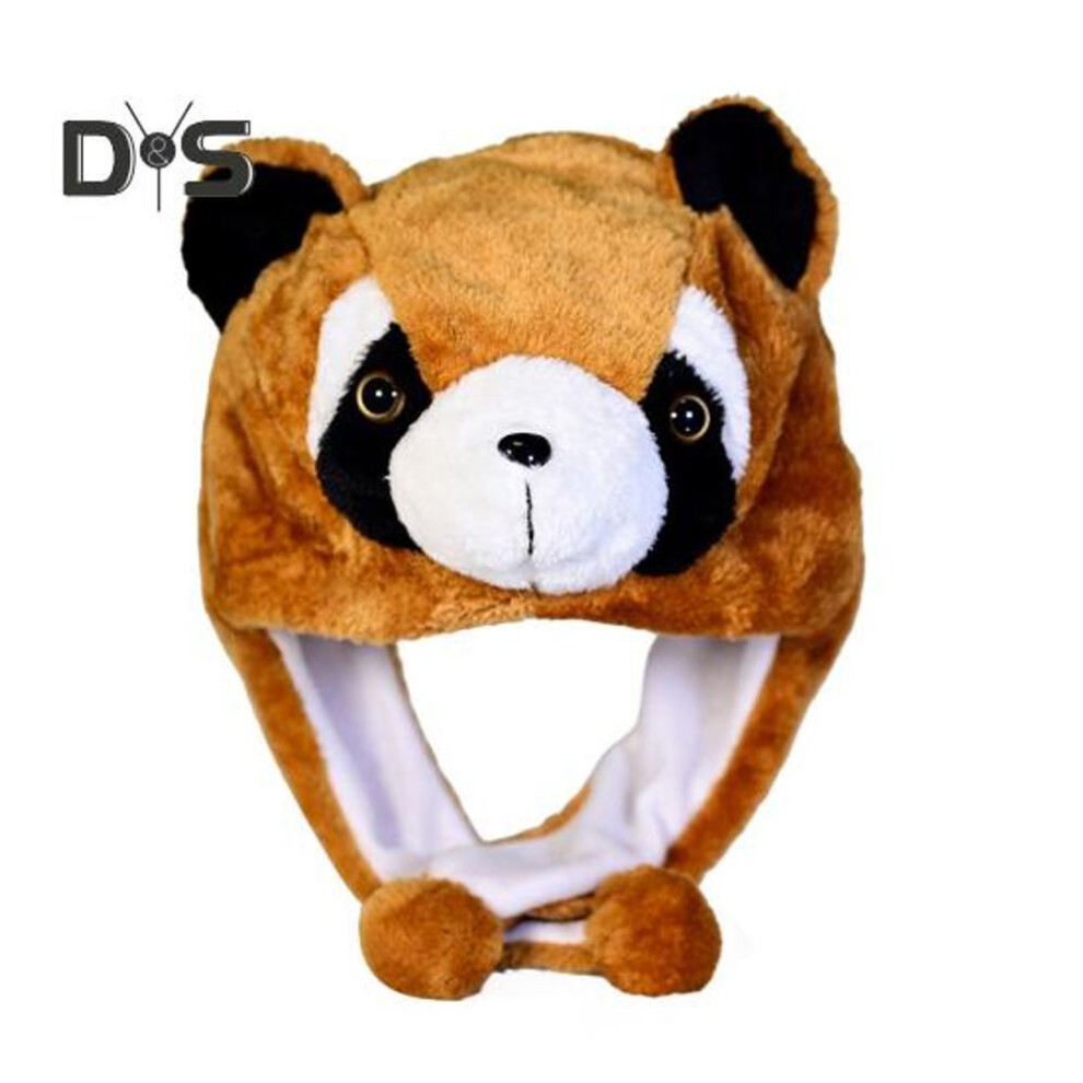 (as the picture, One Size F) Plush Animal Hat With Earmuffs For Kids Cartoon Rabbit/frog/duck Cosplay Cap Winter Warm Headgear For Halloween Christmas