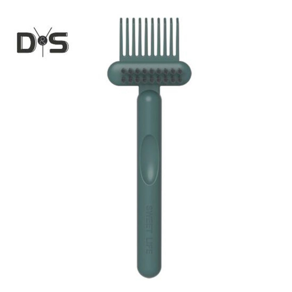 (green) Dual-purpose Cleaning Brush Comb Cleaner Removal Tool Small Portable Design Ergonomic Grip 2 In 1 Brush Comb Cleaner