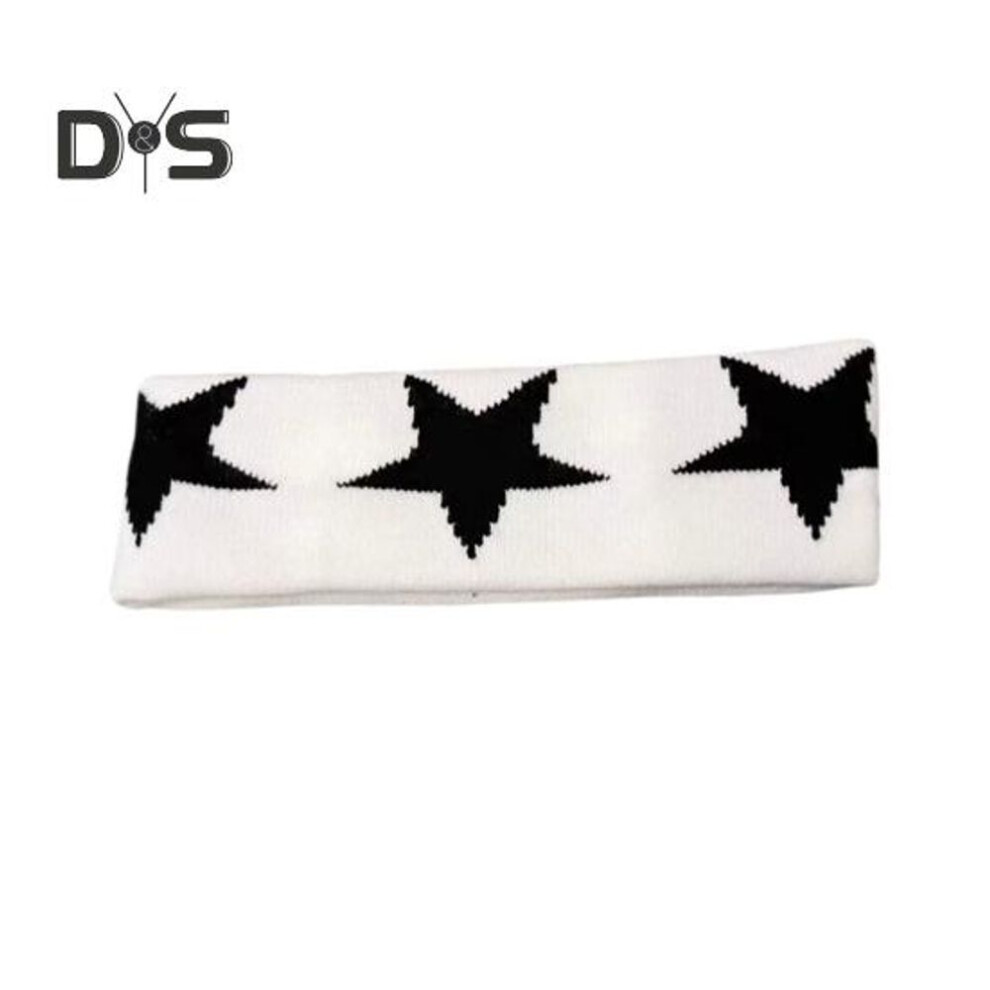 (white) Yoga Headband Wear Resistant Non-slip Super Soft Five-pointed Star Pattern Unisex Head Wrap Hair Accessories