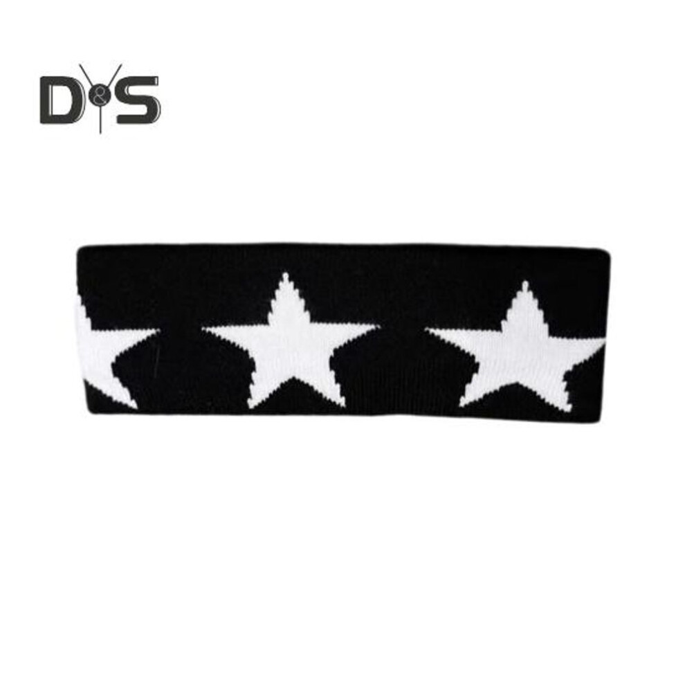 (black) Yoga Headband Wear Resistant Non-slip Super Soft Five-pointed Star Pattern Unisex Head Wrap Hair Accessories
