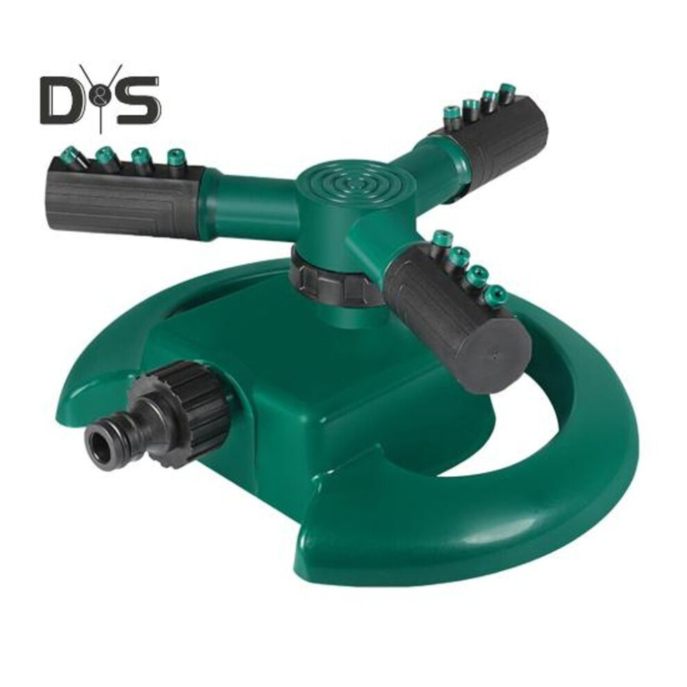 (green) 3-arm Lawn Sprinkler 360 Degree Rotating Large Area Sprinkler Adjustable Water Spray Sprinkler For Lawn Yard Watering Kids Pets Playing