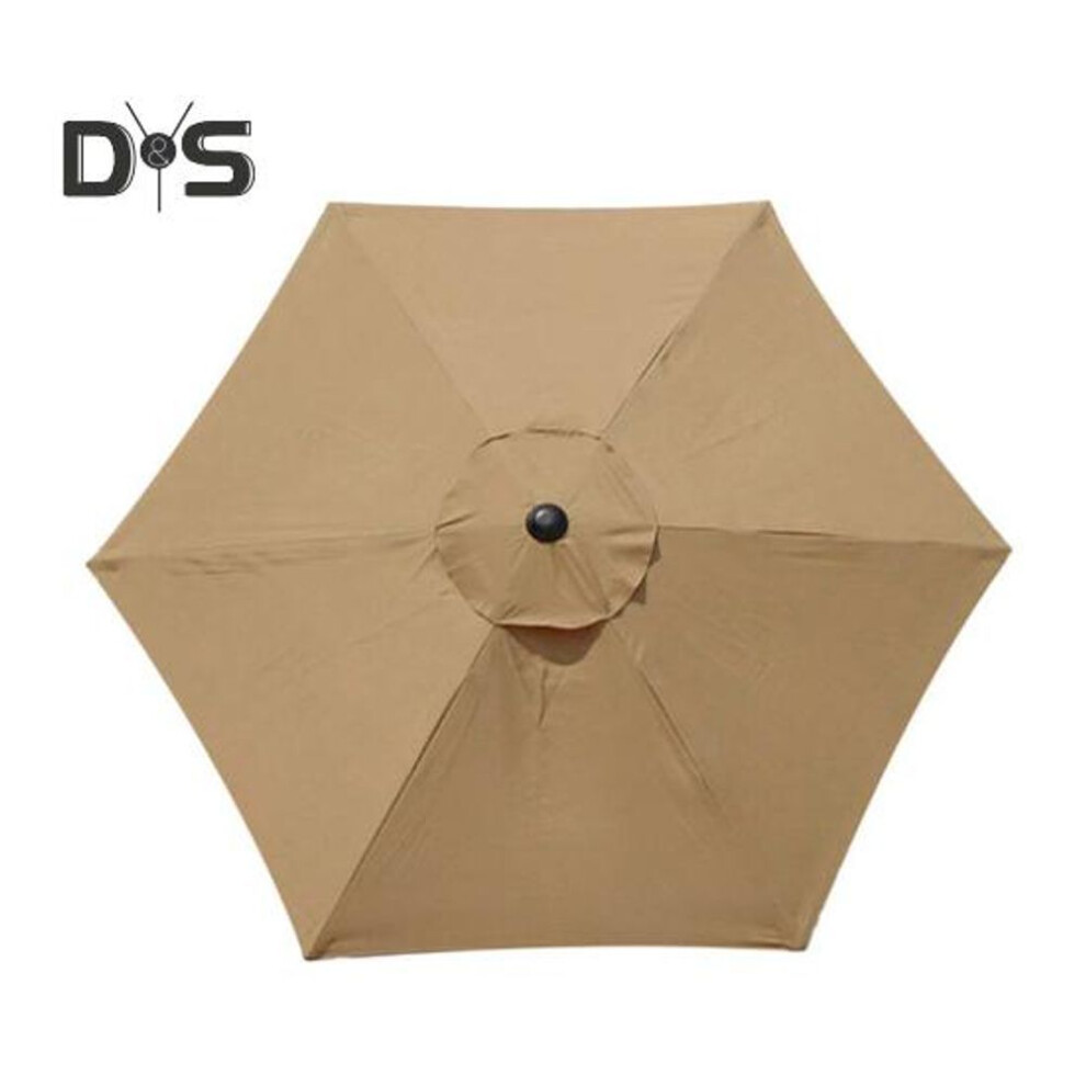 (khaki, 3M) 200/300cm Umbrella Replacement Canopy Waterproof Outdoor Garden Patio Backyard Market Umbrella Top Replacement Fabric Sunshade Cloth Parasol Cover