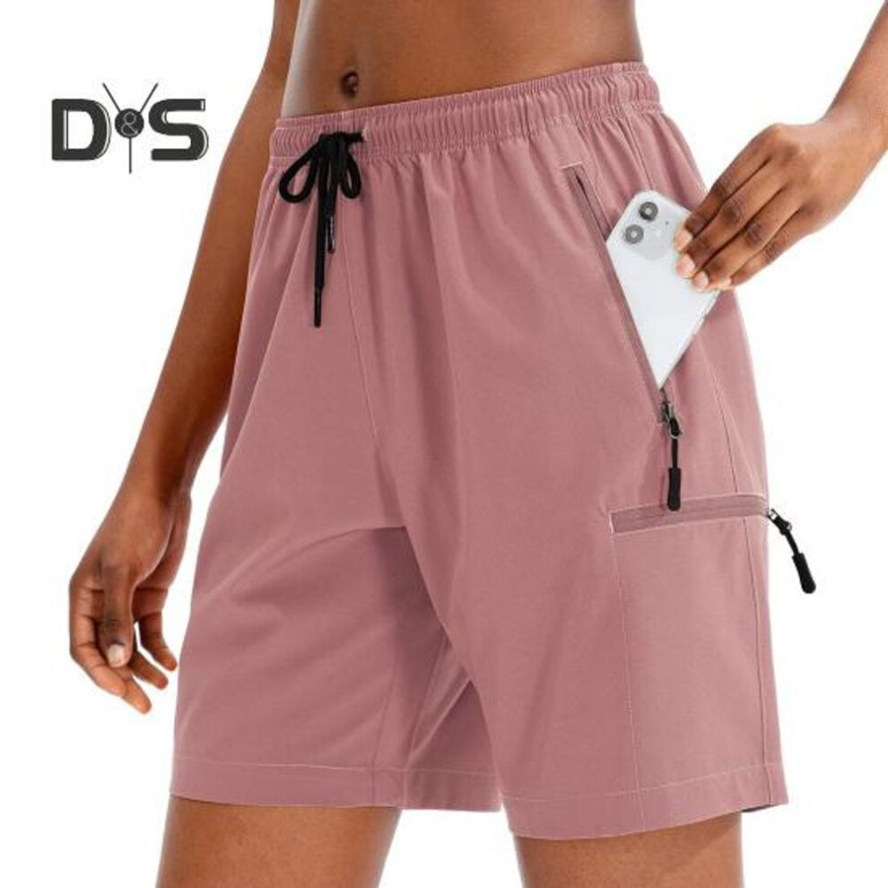 (pink, XXL) Women Summer Yoga Shorts Casual Quick-drying Breathable Gym Workout Short Pants Elastic Waist Drawstring Athletic Running Sports Fitness Shorts