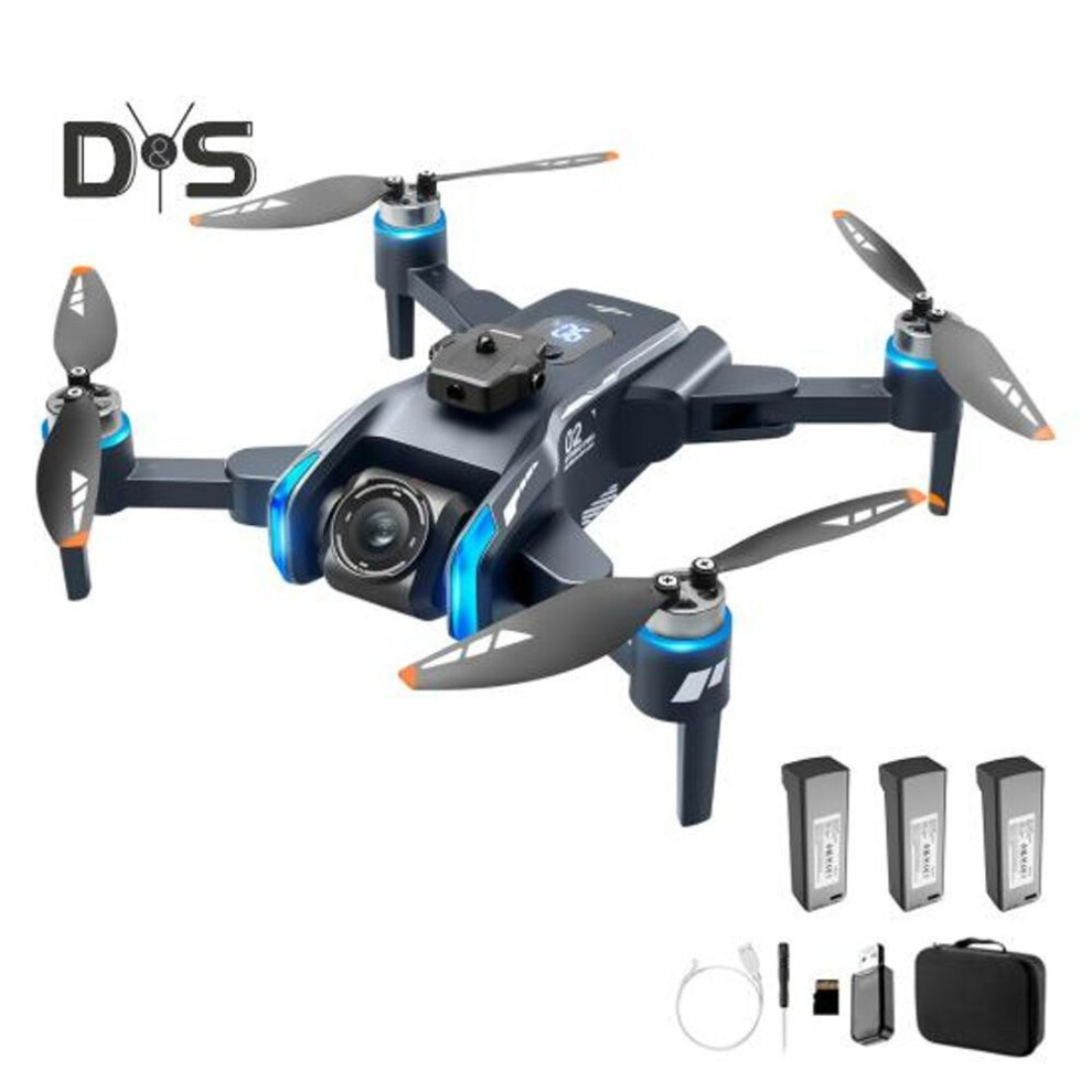 Remote Control Drone LCD Display Dual Cameras Optical Flow Hovering GPS Positioning 5G WiFi Aerial Drone Kids Adults Beginner Foldable RC Quadcopter
