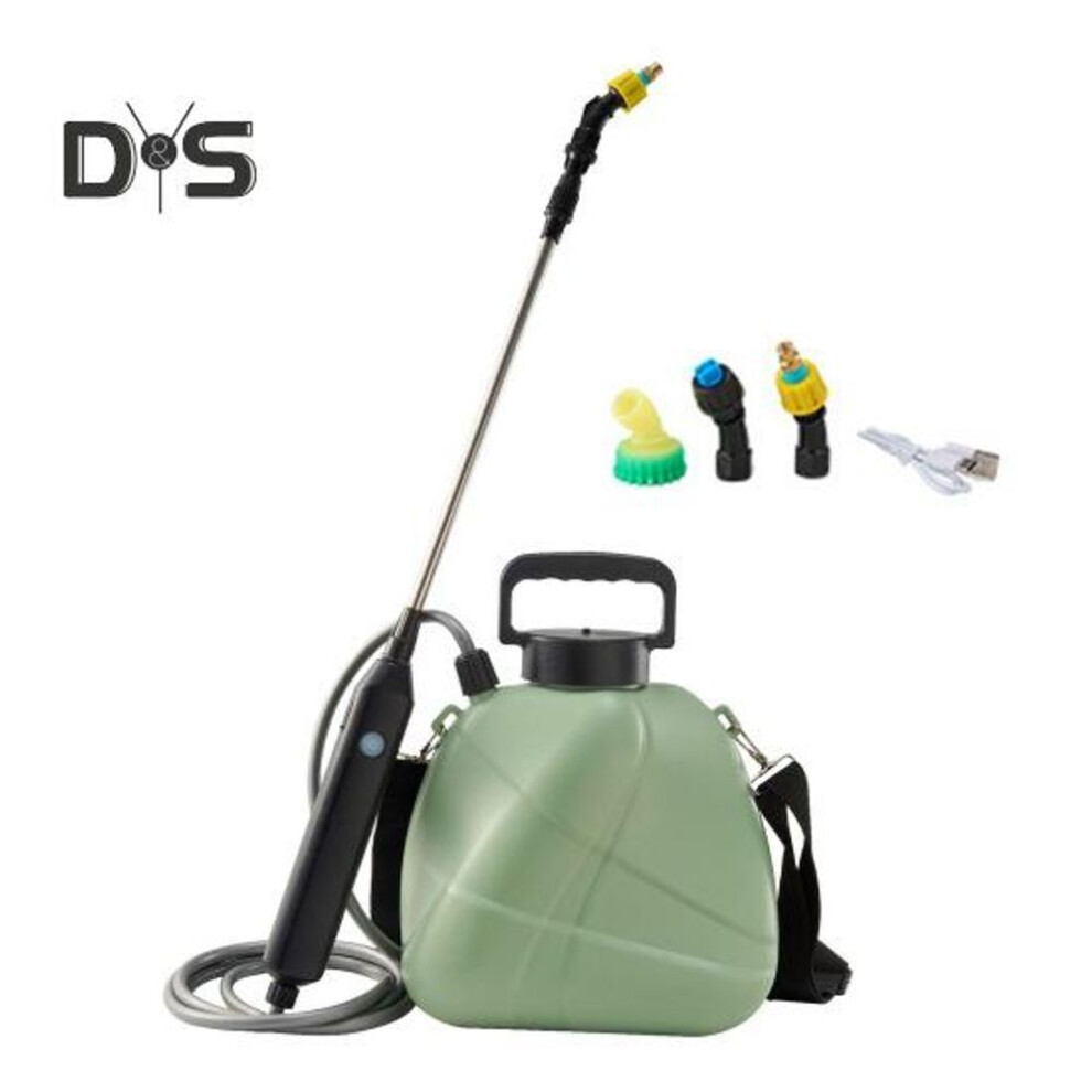 (green, 2M) 5l Electric Garden Sprayer Battery Powered Backpack Sprayer With 3 Nozzles Retractable Wand Portable Yard Sprayer For Lawn Weeding Fertilizing