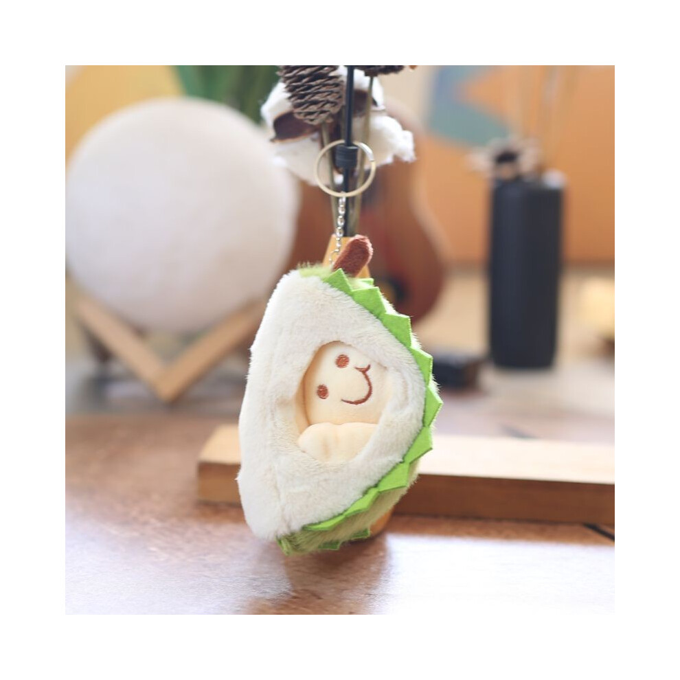 (Green) Durian Plush Fruit Keychain Soft Pp Cotton Stuffed Toy Bag Pendant For Kids Gift-image-OPC-PH5ZG6P-NEW