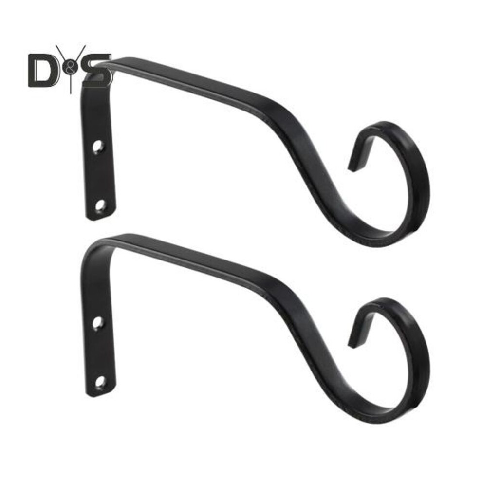 (black, 2pcs) 1/2/4pcs Plant Hangers Strong Load-bearing Simple Installation Indoor Outdoor Hanging Plant Brackets Bird Feeder Wind Chimes Wall Hooks