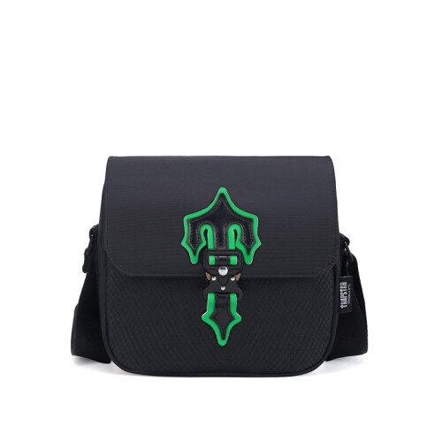 (Black)Ανδρική και γυναικεία τσάντα Trapstar Postman, μόδα, μήνυμα, Oxford ύφασμα, χιπ-χοπ, 1