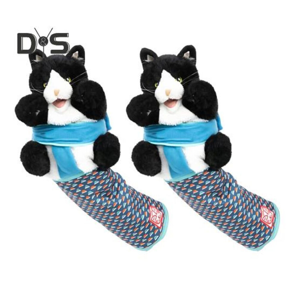 (as the picture, 2pcs) 1pc/2pcs Cat Puppet Wrestler Toy Interactive Stuffed Animals Hand Puppet With Tough Padding For Safe Play Cat Wrestling Puppet Toy For Boredom-busting