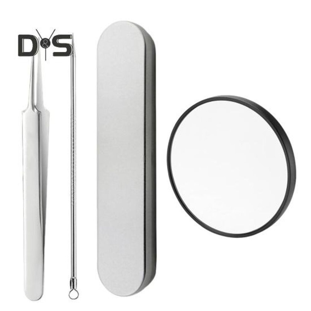 (as the picture, 4pcs) Blackhead Remover Tool Kit Professional Blackhead Extractor With Case And 5x Magnifying Glass For Pimples Blackheads Zit Removing Forehead Facial Nose