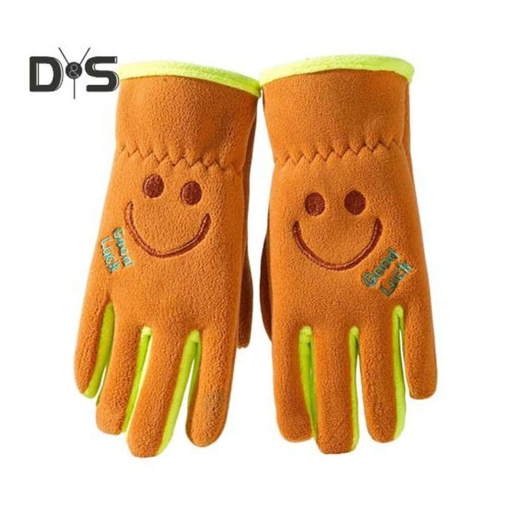 (brown) Kids Ski Gloves Winter Windproof Thermal Snow Gloves Cartoon Fleece Warm Mitten For Boys Girls Skiing Snowboard Cycling