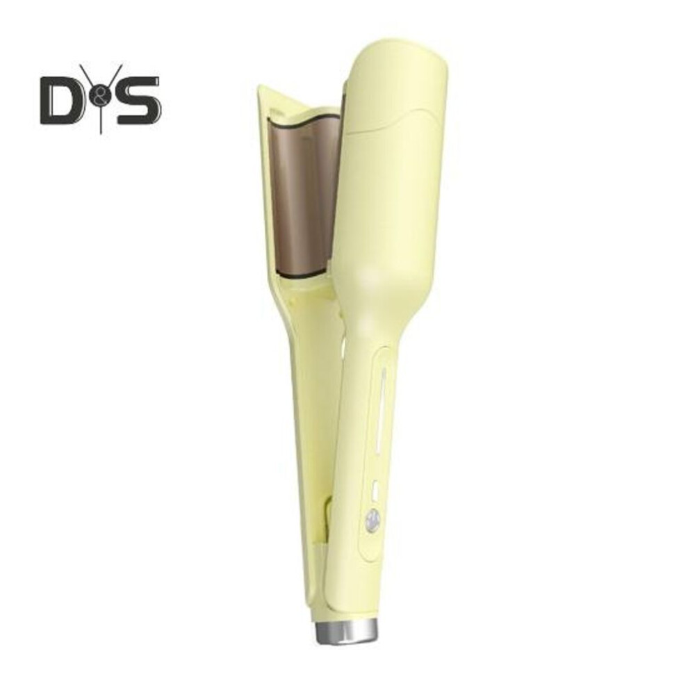 (light yellow, EU) 28mm Egg Roll Curling Iron 3 Temperature Adjustable French Wave Hair Curler Quick Heating Electric Hair Crimper Waver Women Wavy Hair Curling Wand