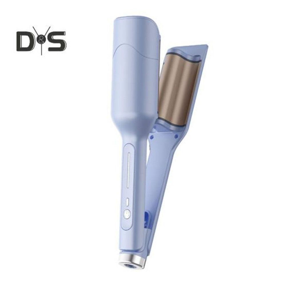 (blue, EU) 28mm Egg Roll Curling Iron 3 Temperature Adjustable French Wave Hair Curler Quick Heating Electric Hair Crimper Waver Women Wavy Hair Curling Wand