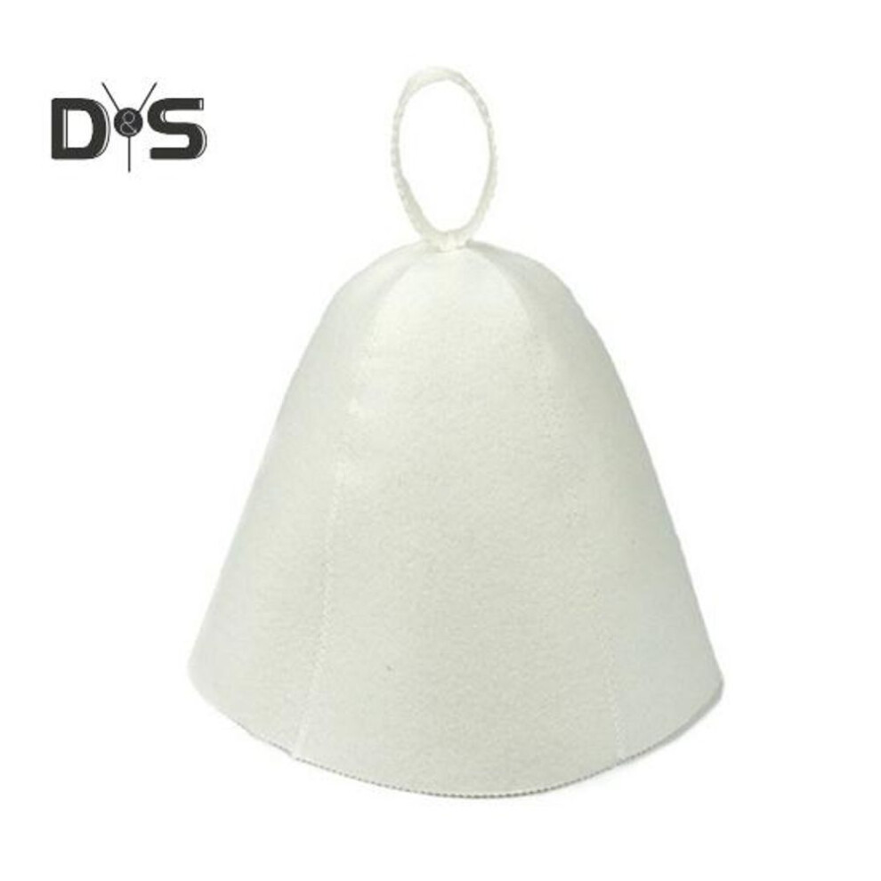 (white) Felt Sunna Hat Unisex Vaporarium Hat Thermal Insulation Elastic Water-absorbing Hair Drying Cap Solid Color Spa Bath Accessories