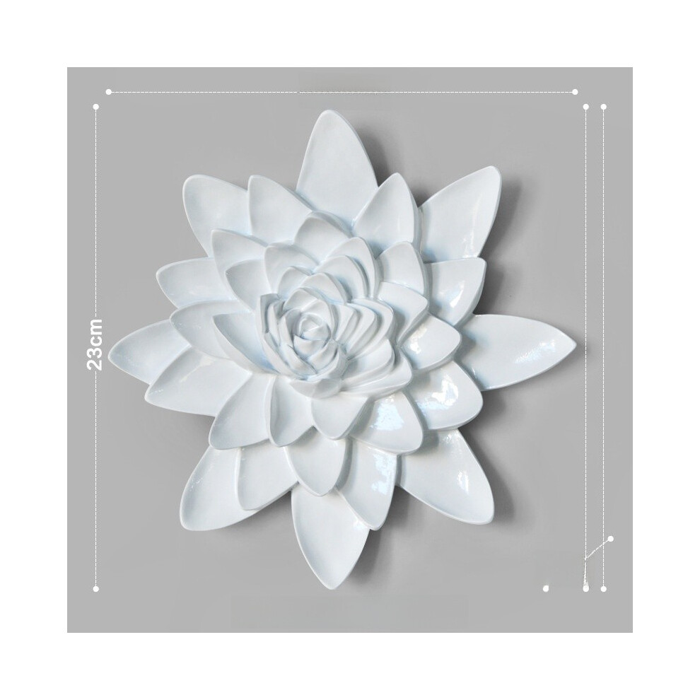 (Lotus White, 22cm) Lotus Luxurious Resin Wall Art For Bedroom Decor Stylish Home Supplies Bedroom-image-OPC-PH5ZKMN-NEW