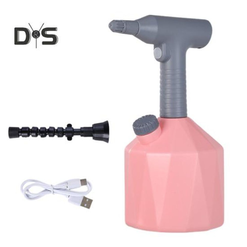 (pink, S) 1l/1.6l Electric Spray Bottle Adjustable Water Sprayer Plant Mister Usb Rechargeable Automatic Watering Can For Garden Plants Watering Fertilizing