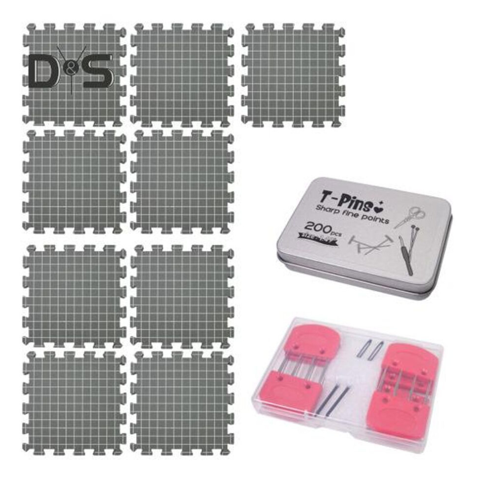 (as the picture, A) Knitting Blocking Mat Set Thick Foam Mat with Grid Lines Reusable Single-sided Blocking Board for Crochet or Knitting Projects
