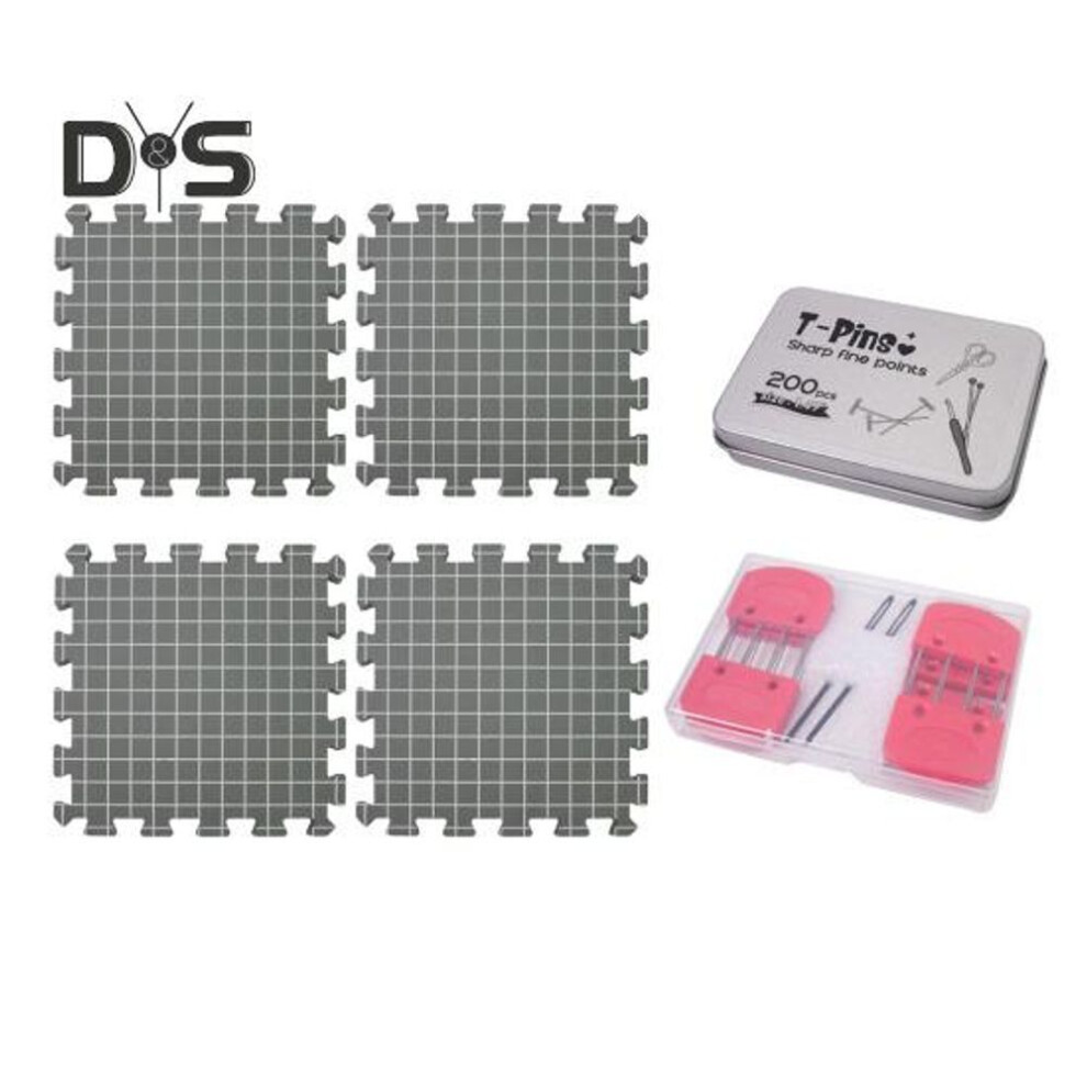 (as the picture, B) Knitting Blocking Mat Set Thick Foam Mat With Grid Lines Reusable Single-sided Blocking Board For Crochet Or Knitting Projects