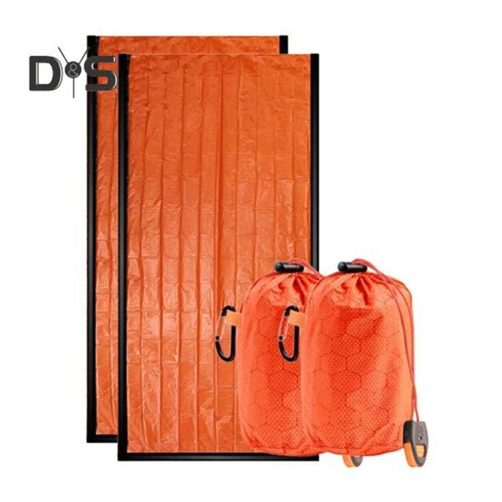 (as the picture, 2pcs) Emergency Sleeping Bag Thermal Emergency Blankets Life Bivy Sack Waterproof Survival Sleeping Bag For Outdoor Adventures Camping Hiking