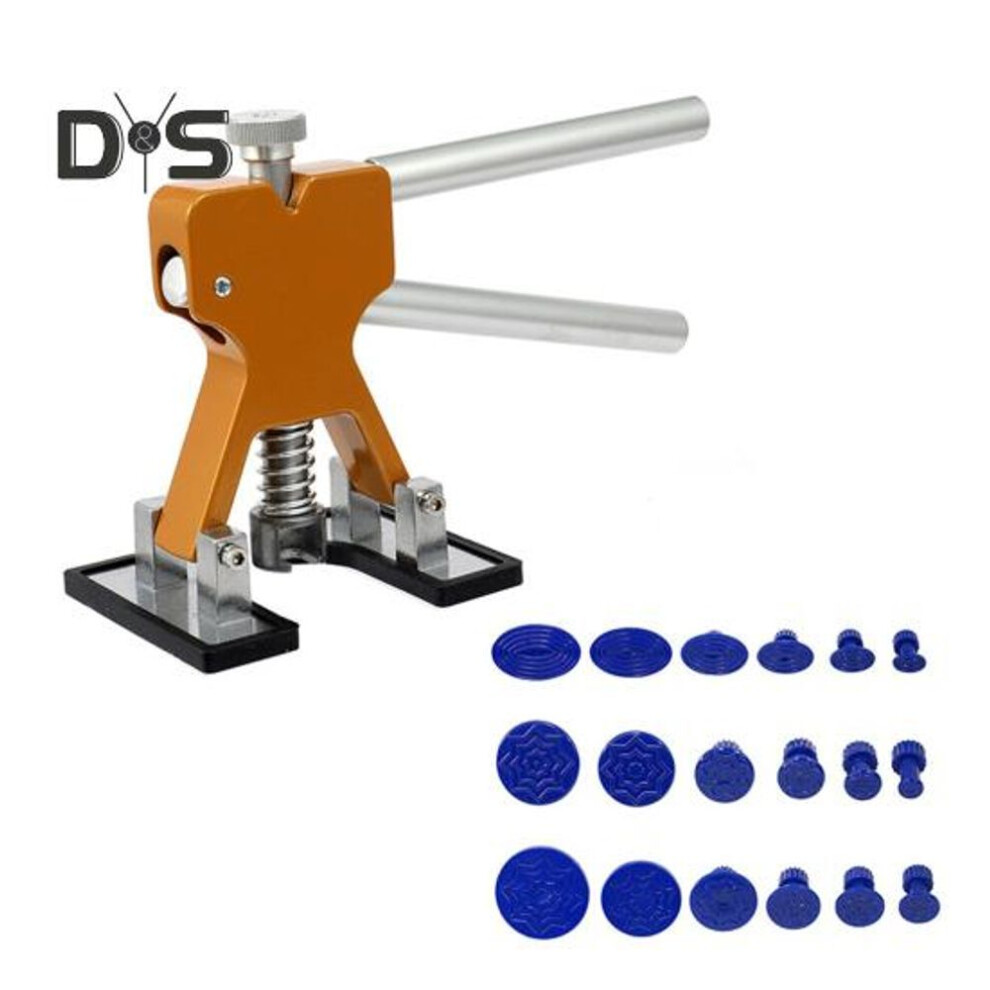 (orange) Car Dent Repair Tool Auto Body Dent Repair Kit Car Dent Puller With 18 Pull Tabs Auto Body Dent Removal Car Dent Lifter For Smooth Surfaces