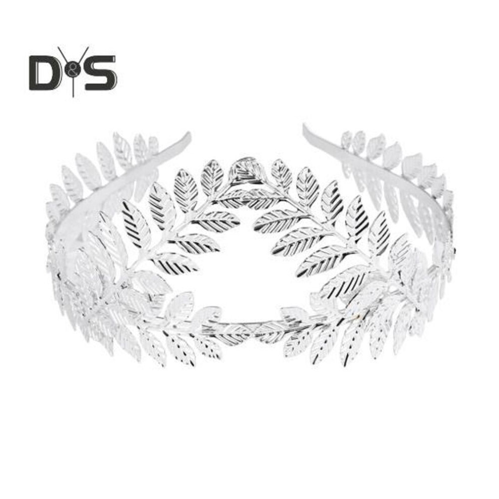 (silver) Bridal Hair Hoop Metal Leaf Design Shiny Sparkling Texture Crown Bridesmaid Headband Daily Party Wedding Christmas Gift