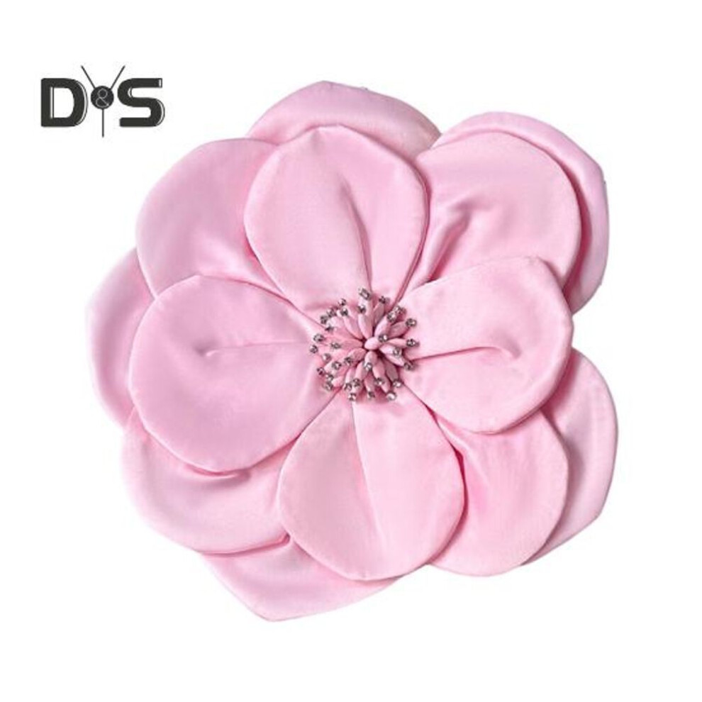 (pink) 3D Flower Corsage Applique Rhinestone Decor Sweater Dress Blouse Decor Diy Stitching Patch Clothing Accessories Wedding Party Clothes Adornment