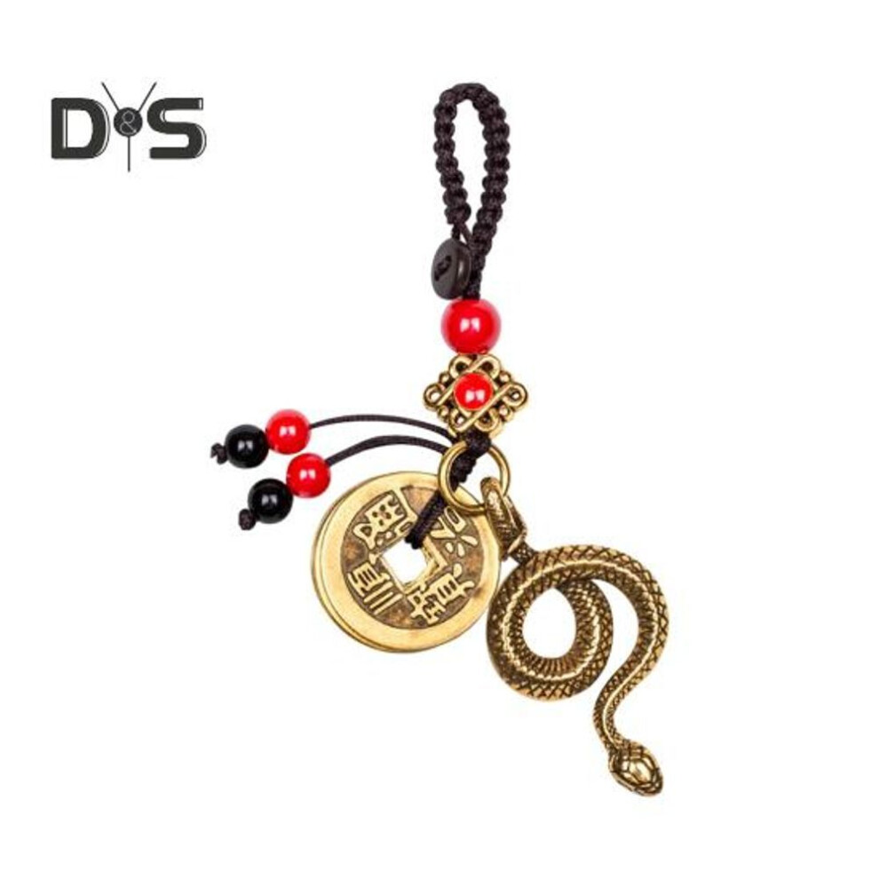 (Other, Sets) Retro Style Snake Keychain Realistic Carvings Good Luck Pendant Chinese Year of The Snake 2025 Keyring Bags Clothing Accessories
