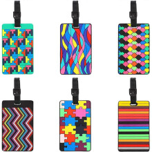 6 Pcs Secure Luggage Tags PVC Suitcase Luggage Tags Travel Suitcase Baggage Handbag Tag Labels Tag for Travel Bag Suitcase