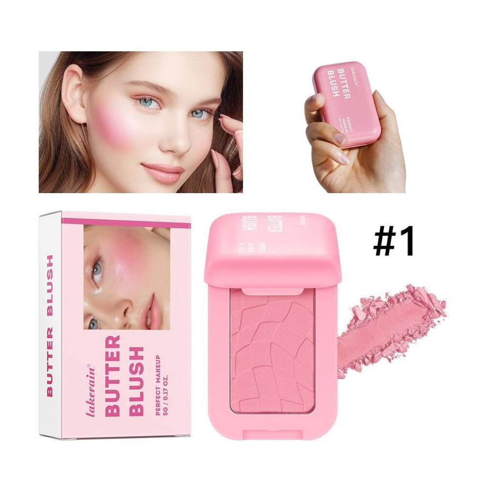 (01) Lakerain Butter Blush Cream To Lift Complexion Highlights And Matte Blush Cream