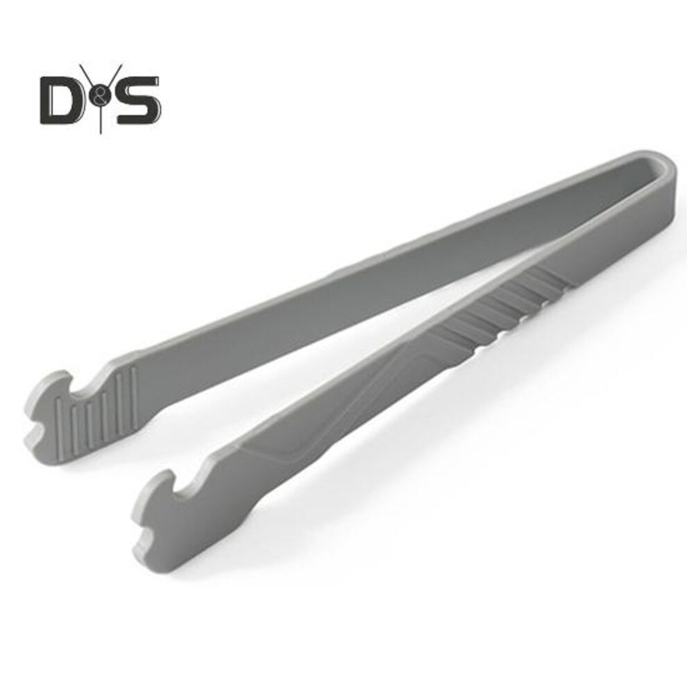 (grey) Food Clip Anti-Slip Grip Food Serving Tong Versatile Barbecue Tong Kitchen Utensil for Household Picnic