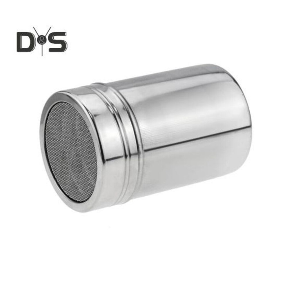(as the picture, M) Stainless Steel Spice Sifter With Lid Fine Mesh Rotating Cover Seasoning Jar For Pepper Coffee Powder Bbq Spice Food Grade Salt Sugar Shaker