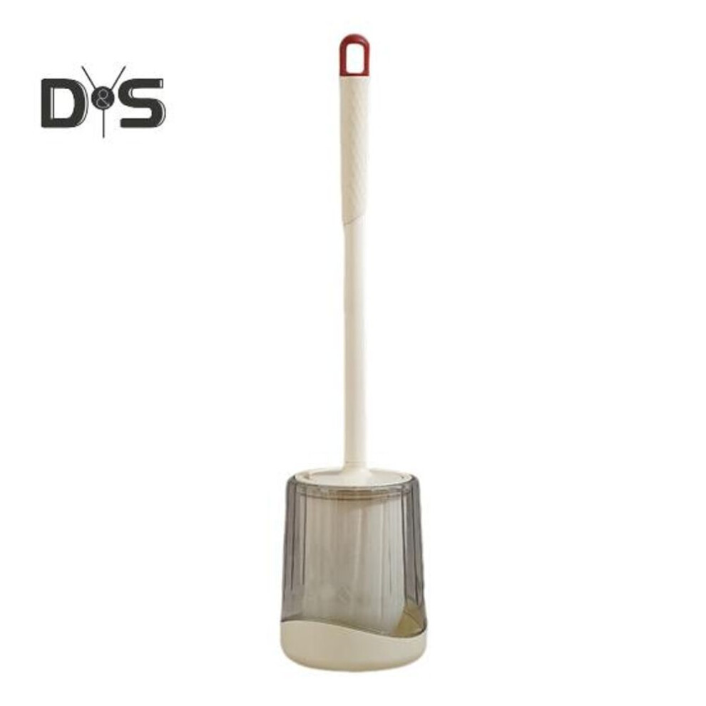 (red) Toilet Brush with Holder Plastic Bathroom Toilet Brushes Fine Brush Head Extended Handle Wall Mountable Toilet Bowl Brush