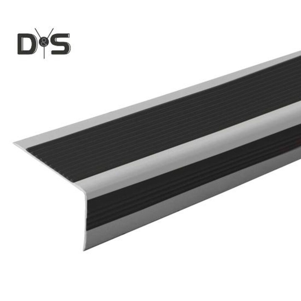 (black) 100cm Non-slip Stair Nosing L-shape Staircase Step Tread Self-adhesive Stair Edge Protector Waterproof Indoor Outdoor Stair Nose Molding