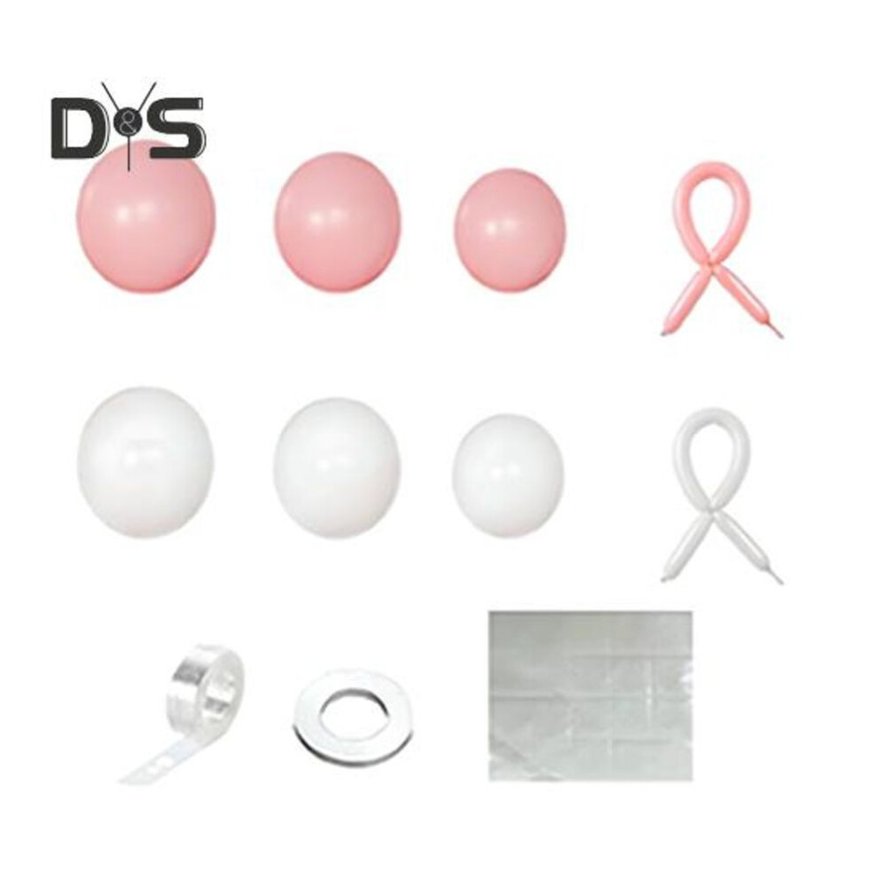 (as the picture, B) Balloon Garland Arch Kit Pink And White Bow Balloons Set Latex Party Balloons with Tape for Baby Shower Wedding Bachelorette Party Decorations