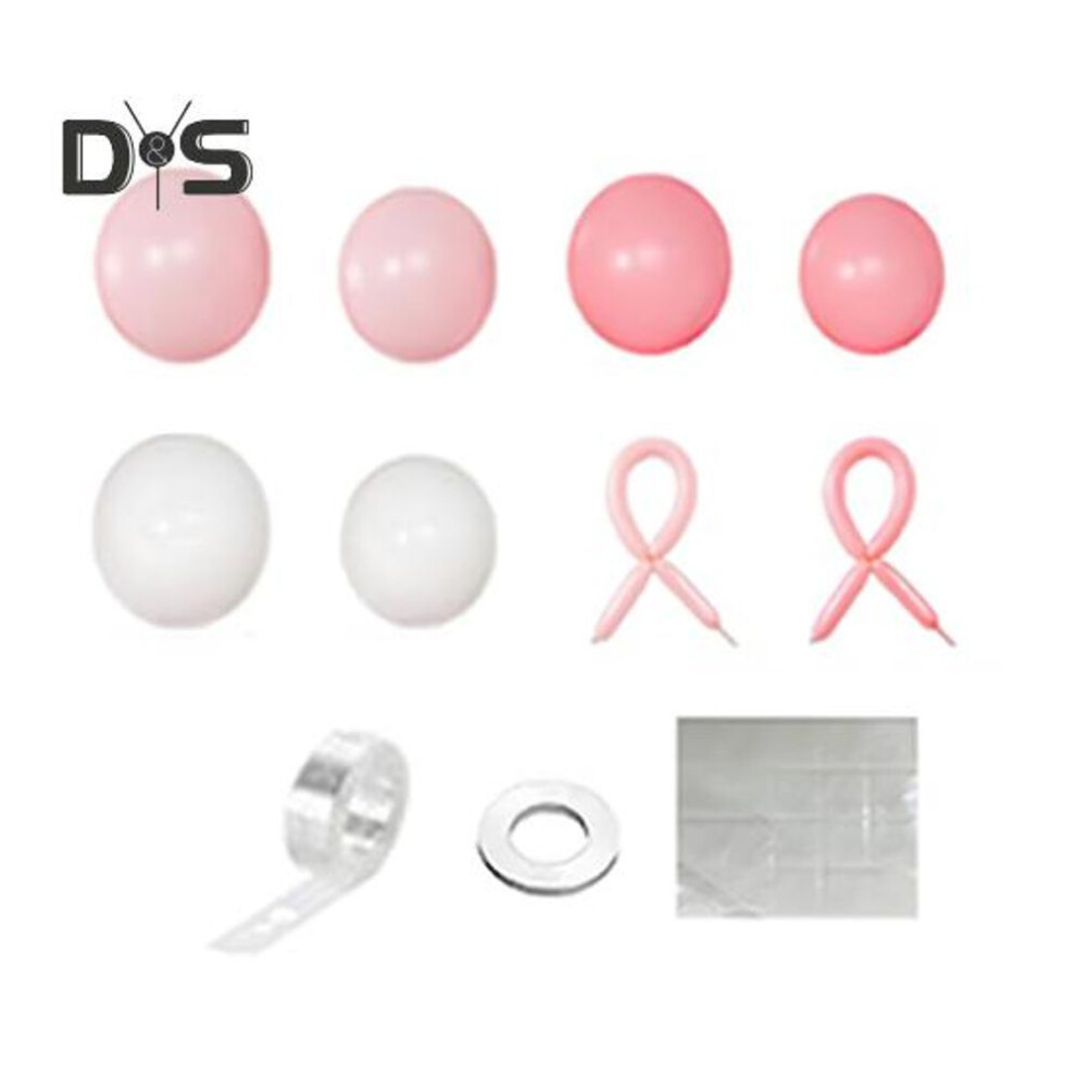 (as the picture, A) Balloon Garland Arch Kit Pink And White Bow Balloons Set Latex Party Balloons with Tape for Baby Shower Wedding Bachelorette Party Decorations