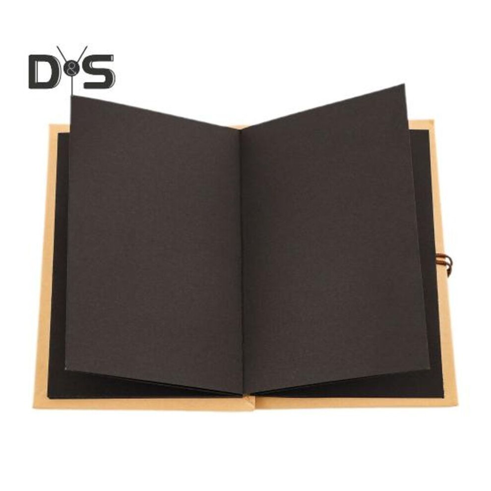 (black, M) Accordion Photo Album Stretchable Kraft Paper Scrapbook Folding Diy Souvenir Book Scrapbook Album Gift For Wedding Birthday Graduation